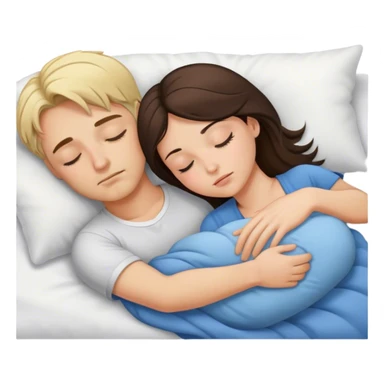 Blond man and brunette woman asleep sticker