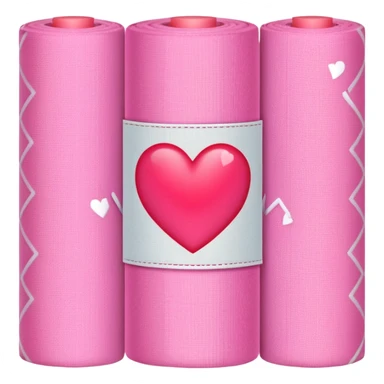 pink roll of fabric with heart pattern, smart fabric, high-tech textile sticker