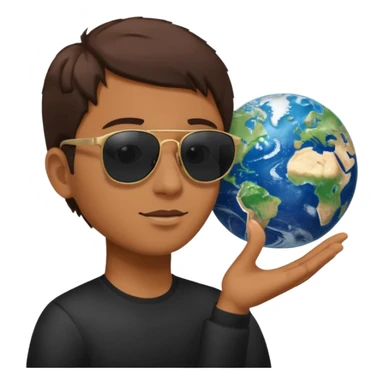 Hqz un emoji mezclando estos 😎🌍 sticker