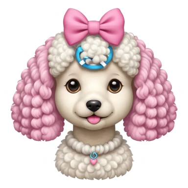 Poodle de laço Rosa sticker