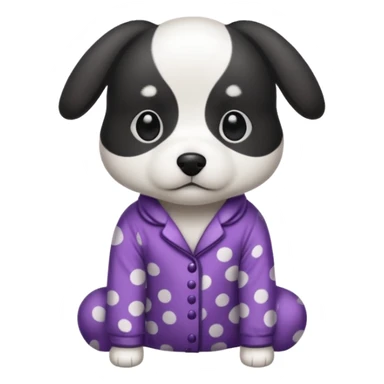 Black and white dog in mal pj's sticker
