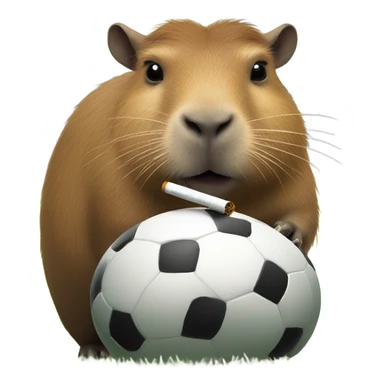 Capybara smoking a cig while playing soccer sticker