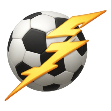 Soccer ball with a thunder sticker