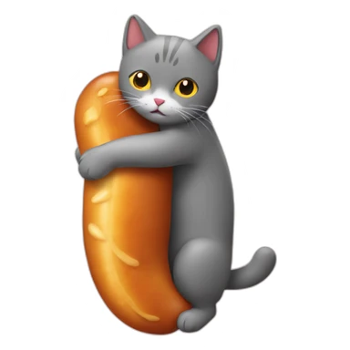 cat-hugging-a-giant-saussage sticker