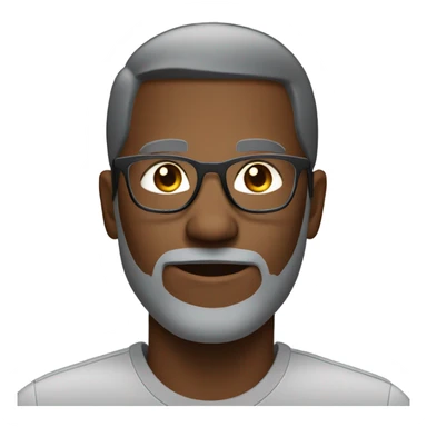 black business man with glasses, short hair..gray shadow beard. round h sticker