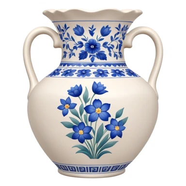 white vase with blue flowers sticker