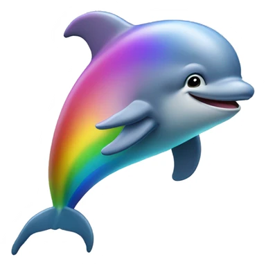 Delfin springt über Regenbogen  sticker