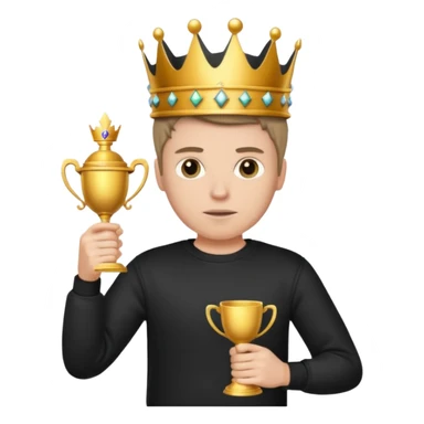MVP + Gaming + Black sweatshirt + White guy with crown + Tournament Cup  + Gun  sticker