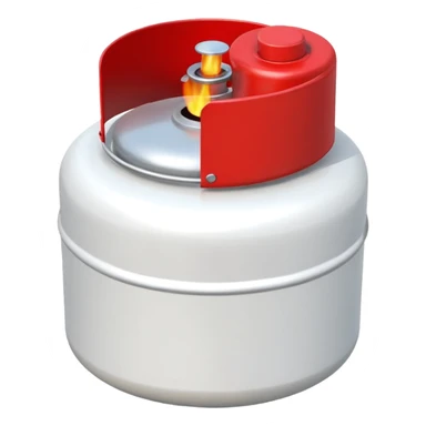 Create a size 420 propane tank emoji that is white with a red lid  sticker