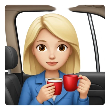 Blonde girl with a cup of coffee in the car sticker