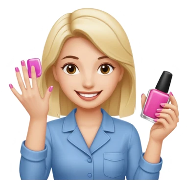 female nail master with buff and gel polish in hand  sticker