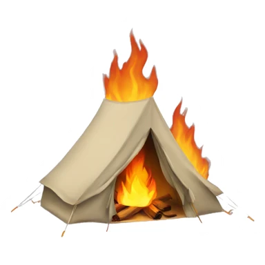 Tent on fire sticker