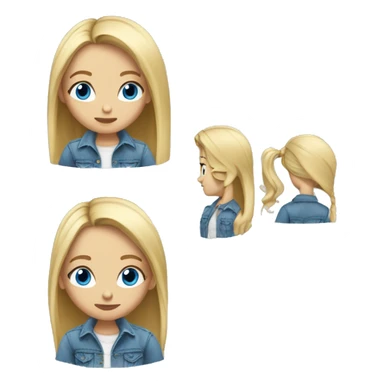 Skinny girl with blonde hair blue eyes and dressed with baggy jeans sticker