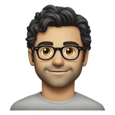 young oscar isaac with glasses and clean shaven sticker