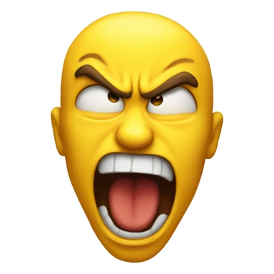 Yellow emoji with pure anger and rage sticker