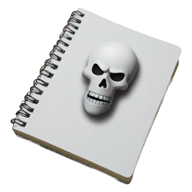 notebook with death note print sticker