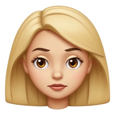 fun expressive iOS-style cartoon emoji of a sassy girl with a dramatic petty look, head tilted, squinting eyes, playful smirk, one eyebrow raised, hand on hip sticker