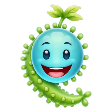 Happy bacteria emoji sticker