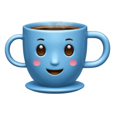 hot blue coffe cup sticker