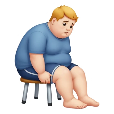 Fat person trying to see their feet, but they can’t sticker