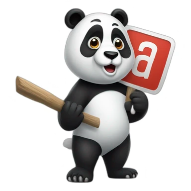 Panda holding a sign that says raid sticker