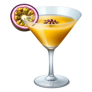 Passionfruit martini half passionfruit in the glass top view  sticker
