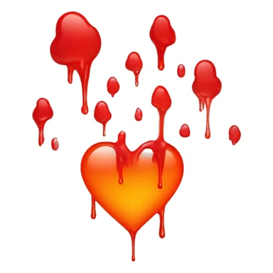 dripping bleeding red heart glowing red orange warmth sticker