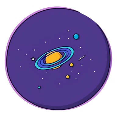 colorful galaxy with stars sticker