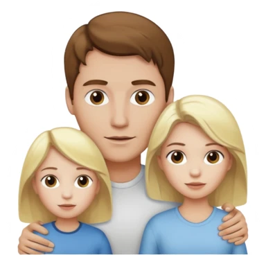 man with brown hair and white skin and woman with blonde hair and white skin couple with 1 kid with blonde hair and white skin sticker