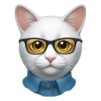 The cat with glasses shows the fact sticker