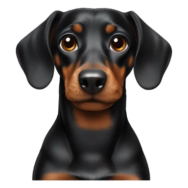 Black daschund  sticker