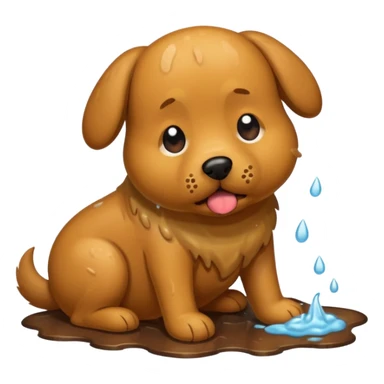 the dog is vomiting on the floor sticker