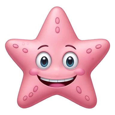 Patrick Star face from SpongeBob, wide eyes, big smile sticker