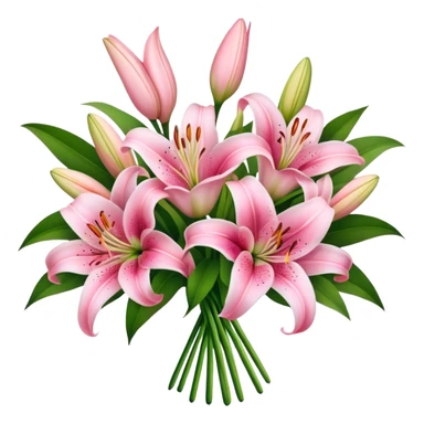 a beautiful pink bouquet with lillie’s  sticker
