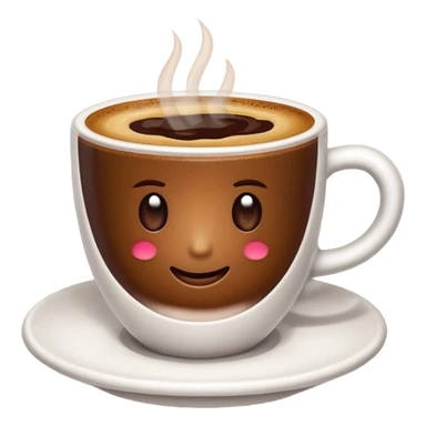 Cinematic Realistic Turkish Coffee Drink Emoji, depicted as a small cup of strong, aromatic coffee with thick foam rendered with detailed textures and warm, inviting lighting. sticker
