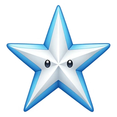 White star tipped over sticker