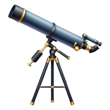 An icon featuring a telescope, stars, and a planet, symbolizing astronomy. The design includes a crescent moon, distant galaxies, and constellations, representing the study of space and celestial bodies. Transparent background highlights the exploration of the universe and cosmic phenomena. sticker