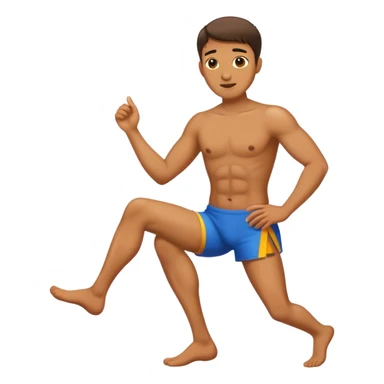 Man with extra leg sticker