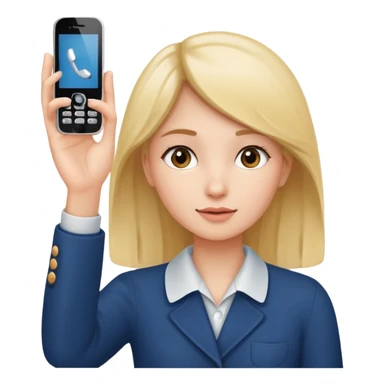 Girl holding her hand up like a phone to call sticker