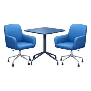 table and three office blue chairs sticker