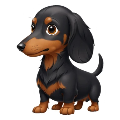 Black daschund long haired  sticker