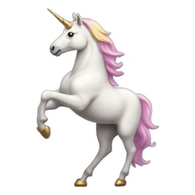 A unicorn standing on its two hind legs sticker