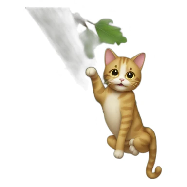 A cat without feet Falling out of a tree sticker