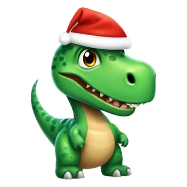 Dinosaurio con gorro navideño sticker