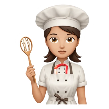 A brunette woman chef making Square wafers  sticker