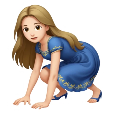 a young woman on all fours, crawling like a bitch. sticker