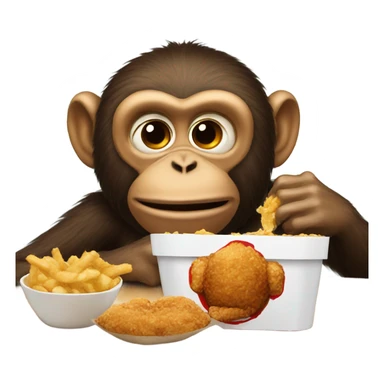 Monkey eating kfc sticker