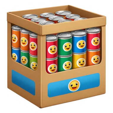 canned food in a box sticker