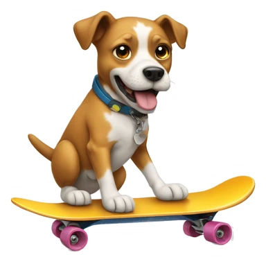 A dog riding a skateboard sticker