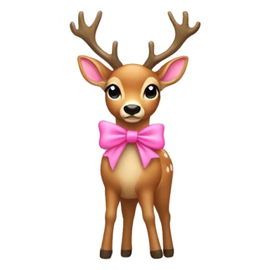 a deer with pink bow sticker